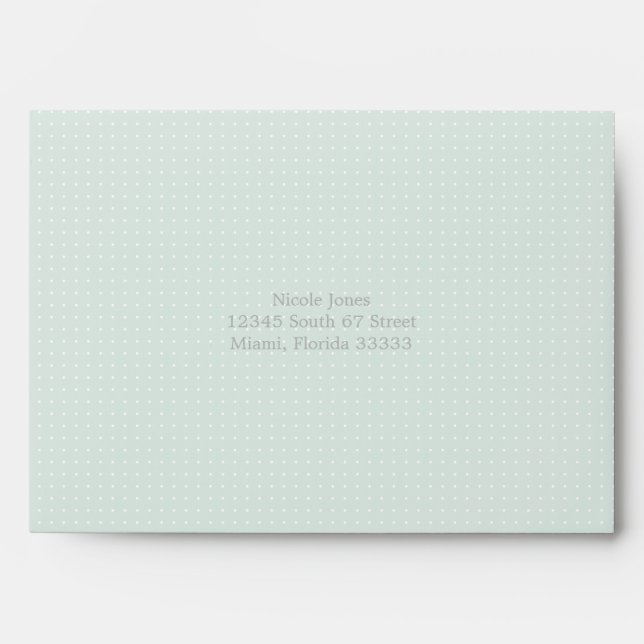 Baptism Blue Opal Delicate Floral Lace Envelopes (Front)