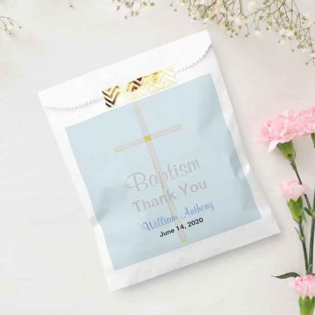 Baptism Boy Blue Thank You Favour Bags (Sealed)