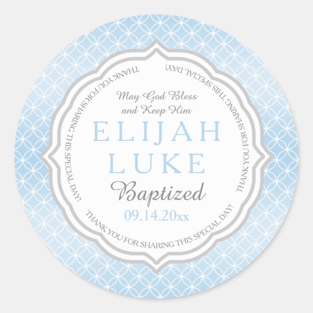 Baptism | Boy Eternity Rings Classic Round Sticker (Front)
