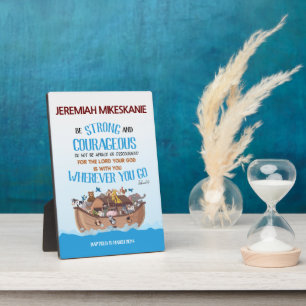 Baptism Boy Noah’s Ark Theme Plaque