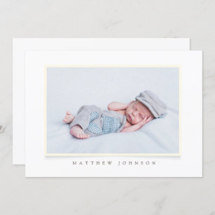 Baptism Boy   Simple and Modern Custom Photo Invitation