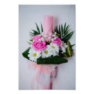 Baptism candle photo print