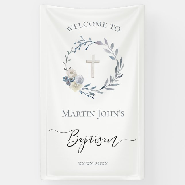 Baptism catholic boy Banner (Vertical)