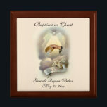 Baptism Catholic Religious Vintage Christening Gift Box<br><div class="desc">This is a beautiful traditional Catholic religious image representing the Holy Spirit and the pouring the Holy Water at Baptism. This beautiful baptismal box may be customised using the template provided.</div>