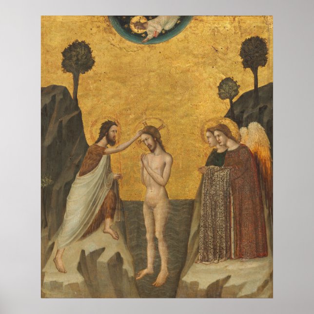Baptism Christ - Giovanni Baronzio Fine Art Poster (Front)