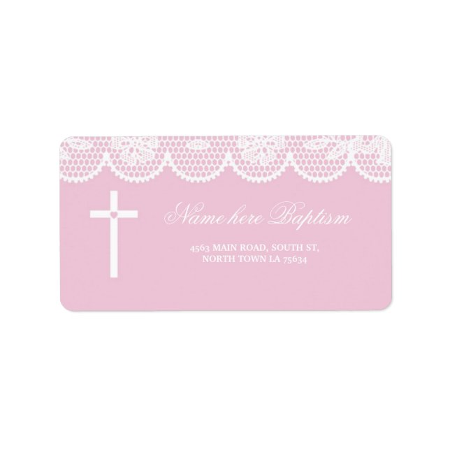 Baptism Christening Address Labels Cross Stickers (Front)