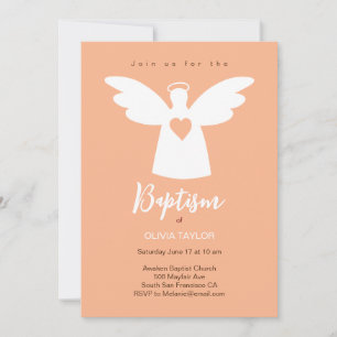 Baptism Christening angel Invitation