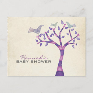 Baptism Christening Bird Trio in Tree Party Invite