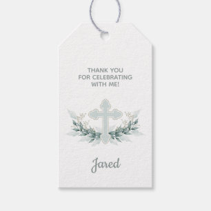 Baptism, Christening Blue Cross Favour Gift Tag