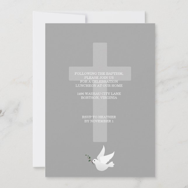 Baptism/ Christening ceremony invite (Back)