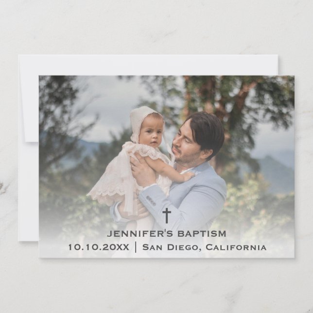 Baptism Christening Communion Religious Christian Thank You Card (Front)