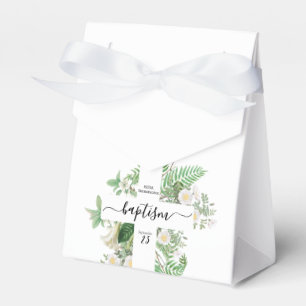 Baptism Christening Cross Greenery Gender Neutral Favour Box