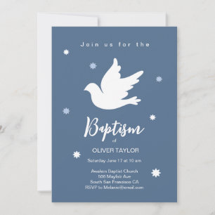 Baptism Christening Dove Invitation