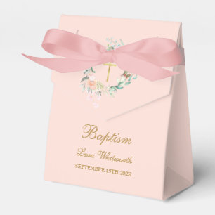 Baptism Christening Floral Garland Blush Pink Favour Box