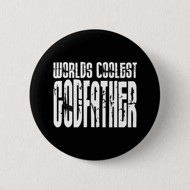 Baptism Christening Gifts Worlds Coolest Godfather 6 Cm Round Badge (Front)