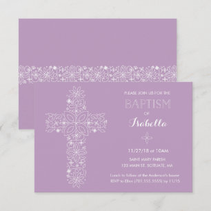 Baptism, Christening Invitation - Baby Girl