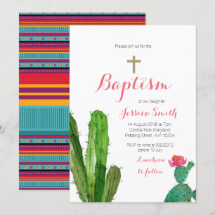 Baptism Christening Invitation - Baby Girl Invite