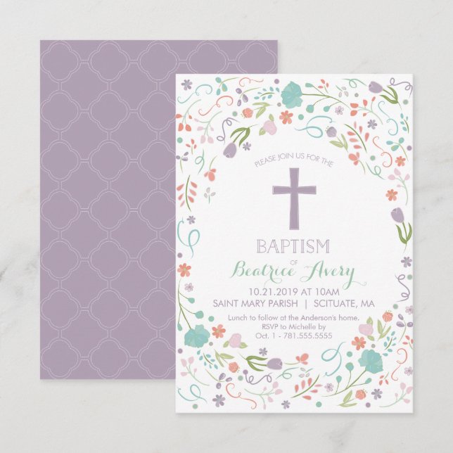 Baptism, Christening Invitation - Customised (Front/Back)