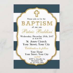 Baptism, Christening Invitation for a BOY