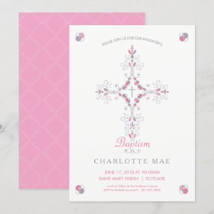 Baptism, Christening Invitation - Invite, Girl