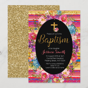 Baptism Christening Invitation Mexican Fiesta