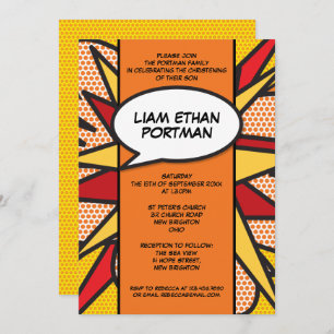 Baptism Christening Modern Fun Typographic Invitation