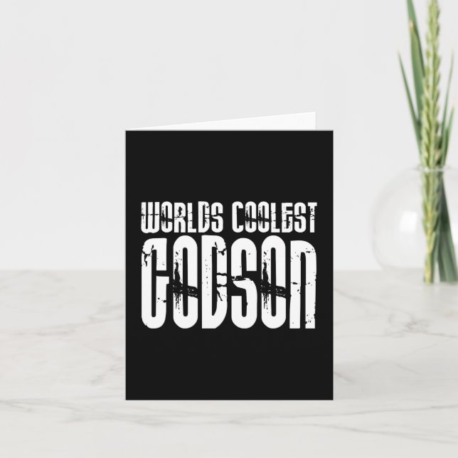 Baptism Christening Parties  Worlds Coolest Godson Holiday Card (Front)