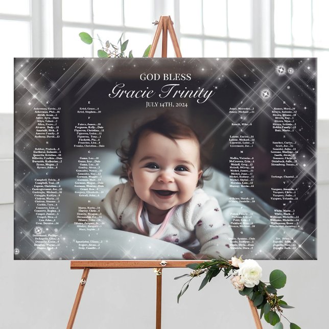 Baptism Christening photo seating chart elegant (Creator Uploaded)