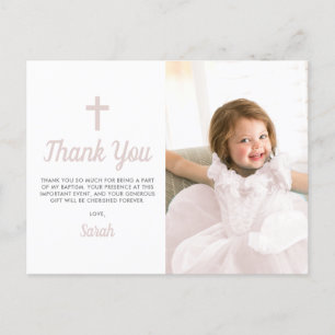 Baptism Christening Religious Pink Girl Photo Postcard
