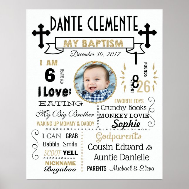 Baptism Christening sign poster milestone (Front)