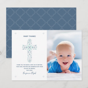 Baptism, Christening Thank You Card - Baby Photo