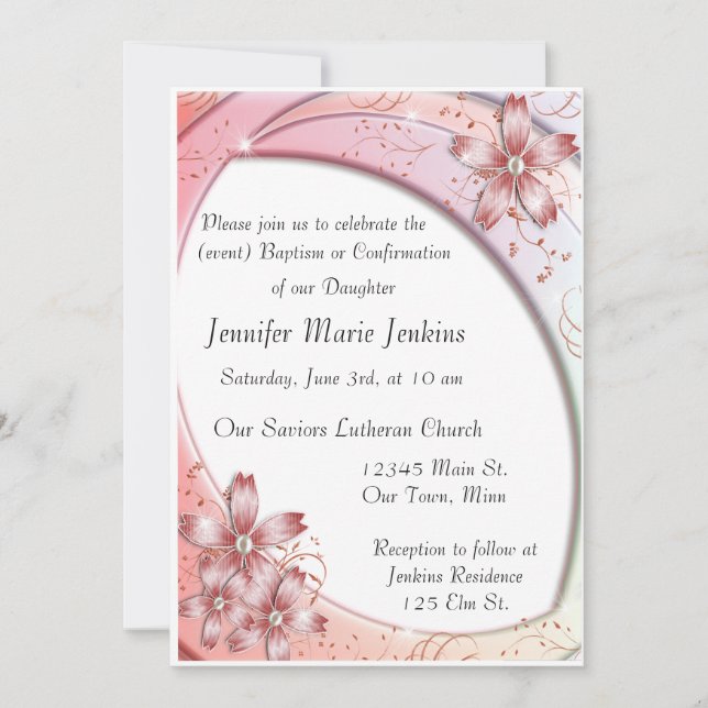 Baptism, Confirmation Celebration Invitation (Front)