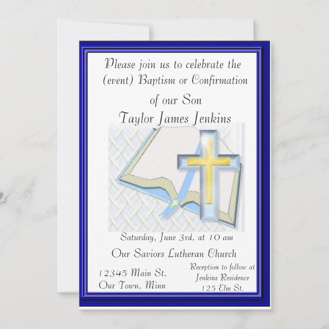 Baptism, Confirmation Celebration Invitation (Front)