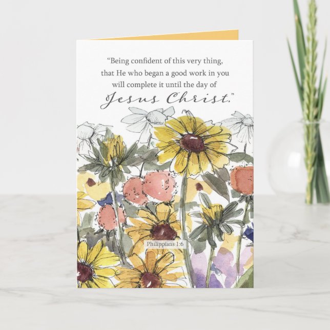 Baptism Congratulations Scripture Philippians   Card (Front)