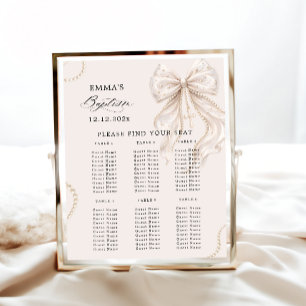 Baptism Coquette Bow and Pearl Seating Chart
