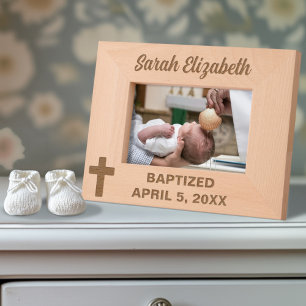 Baptism Cross Custom Name and Date Etched Frames