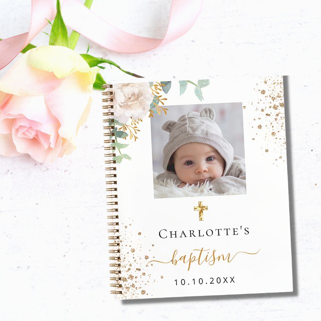 Baptism custom photo floral guest book (Creator Uploaded)
