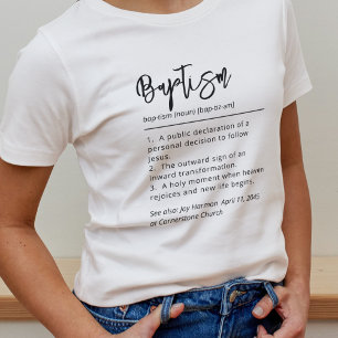 Baptism Definition Personalised Name Stylish Black Tri-Blend Shirt