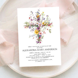 Baptism Dusty Pink Rose Greenery Eucalyptus Invitation