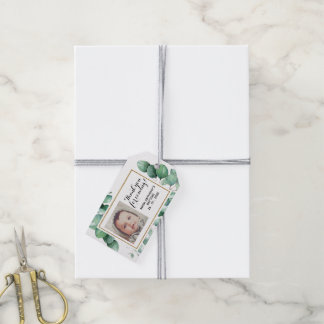 Baptism Elegant Eucalyptus Greenery THANK YOU  Gift Tags