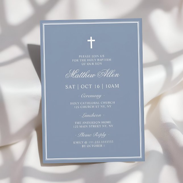 Baptism Elegant Modern Cross QR Code Invitation (Creator Uploaded)