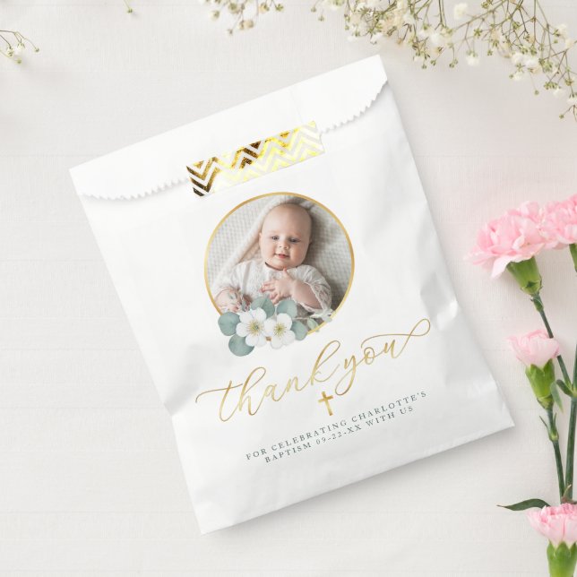 Baptism Favour Bag with Thank You Message  (Sealed)