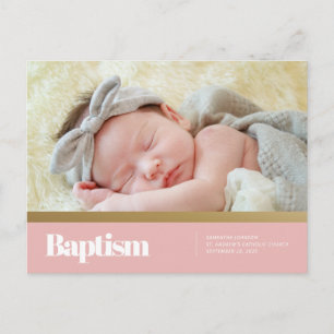 Baptism For Her Modern and Simple Photo Postcard