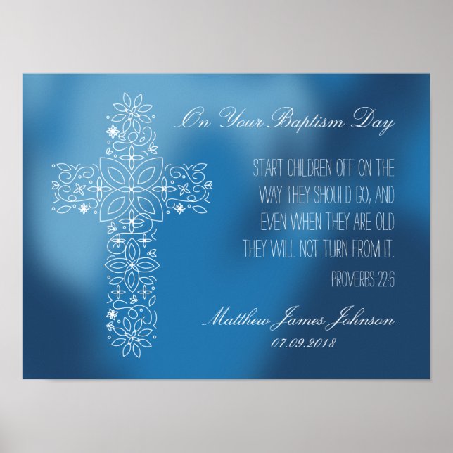 Baptism Gift - Customised Print w/ Bible Passage (Front)