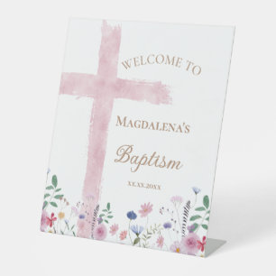 Baptism girl welcome sign