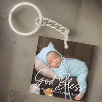 Baptism God Bless Simple Elegant Modern Baby Photo