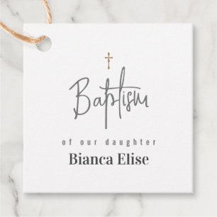 Baptism Godparents Simple Modern  Favour Tags