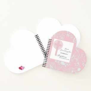 Baptism Great Granddaughter Pink Lace Personalised Notebook