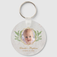Baptism Greenery Photo Botanical Geometric Marble 
