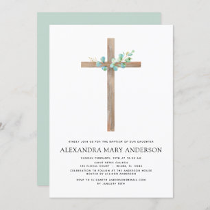 Baptism Greenery Sage Eucalyptus Invitation